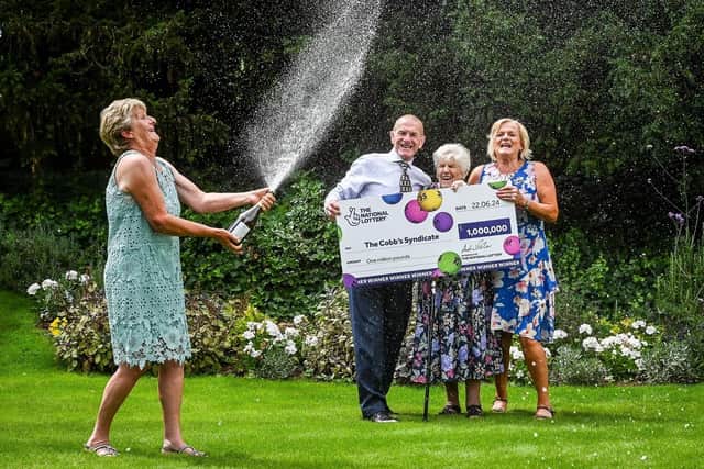 The family celebrate their £1m Lotto win
