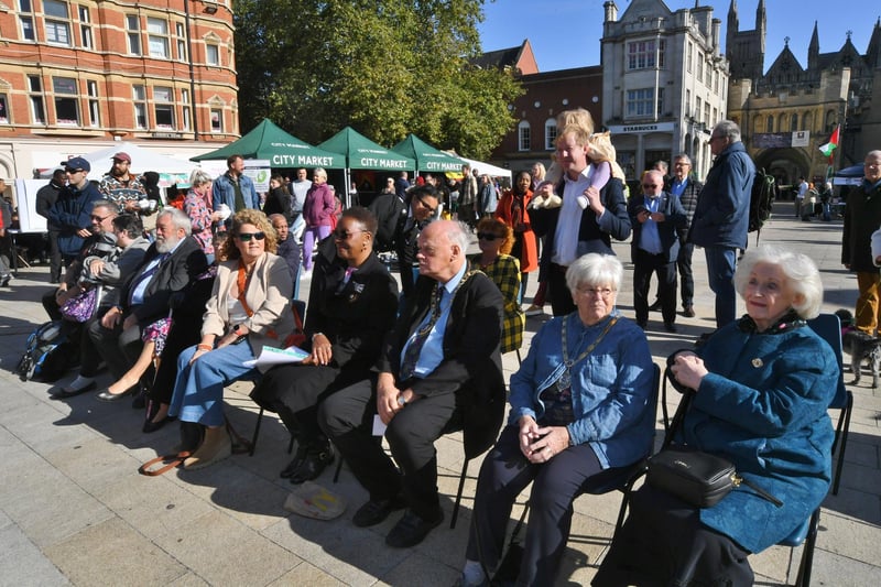 Guests and visitors at the event, including Mayor Nick Sandford and Mayoress Bella Saltmarsh.