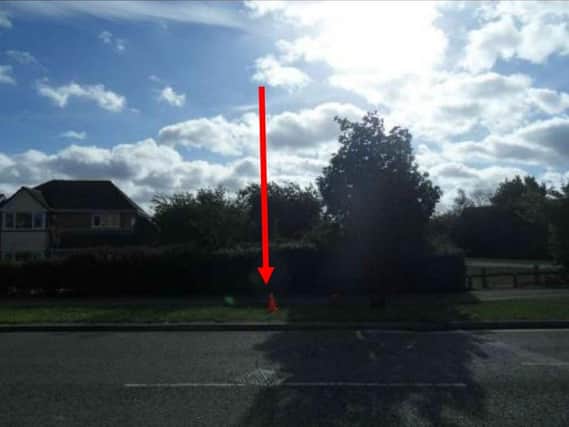The proposed location of the 5G mast on Park Farm Way.