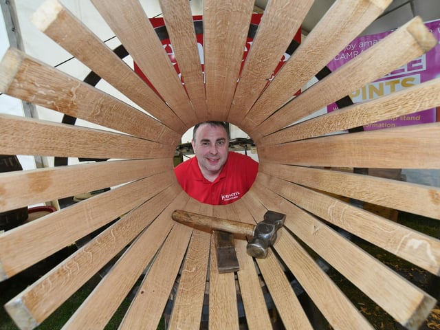 Cooper Jonathan Manby from Jensen's barrel makers.