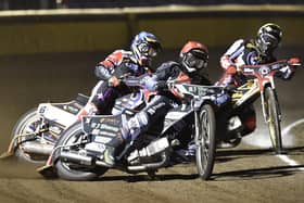 Peterborough Panthers in action at the East of England Arena last night. The club is still looking for a new home despite securing an extension to stay at the Arena throughout the 2023 season.