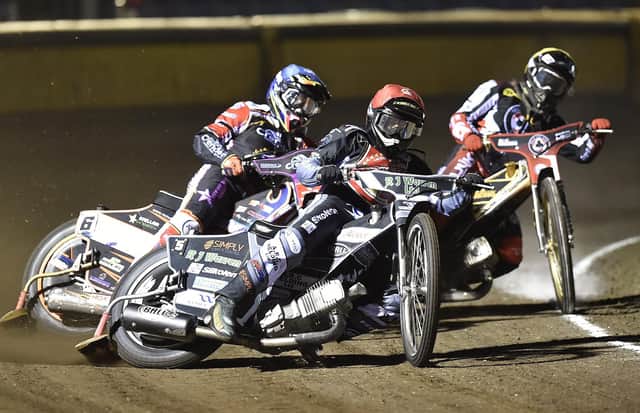 Peterborough Panthers in action at the East of England Arena last night. The club is still looking for a new home despite securing an extension to stay at the Arena throughout the 2023 season.