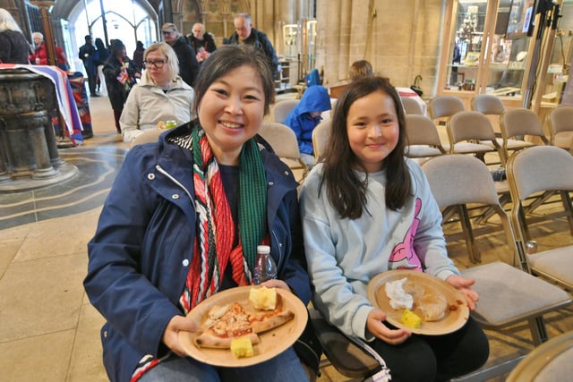 Peterborough Cathedral indoor Jubilee picnic.