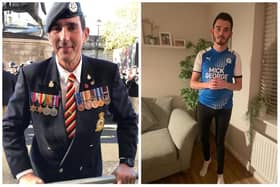 Connor Knowling (left) wanted to pay tribute to his father-in-law, John Peyser, by taking part in the gruelling challenge.