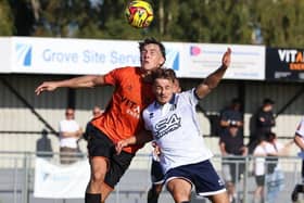 Action from Peterborough Sports (orange) v Banbury. Photo Darren Wiles