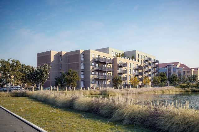 The proposed look of the new apartments along Serpentine Lake.
