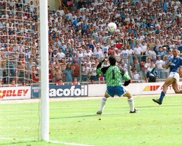 One of the most famous Posh goals in the club's history, scored by 'King' Ken Charlery at Wembley in 1992.