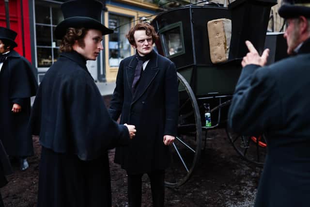 Filming for the Frankenstein film in Edinburgh earlier this year. (Photo by Jeff J Mitchell/Getty Images).
