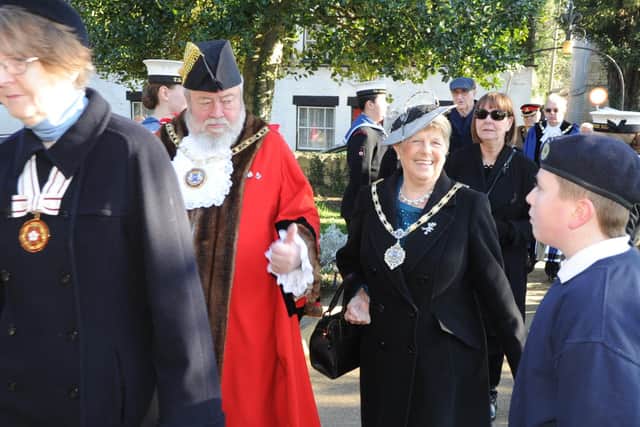 Former Mayor of Peterborough Councillor John Fox opted to wear the ceremonial hat and collar at a civic service at St John's Church, Werrington.
