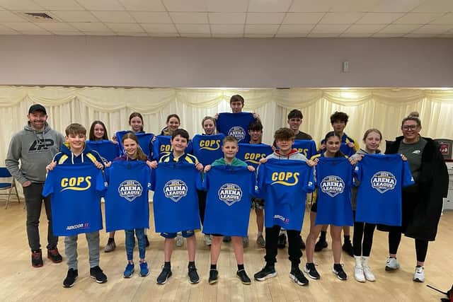 The City of Peterborough Swimming Club team with their new club kit at the National Finals in Cardiff.