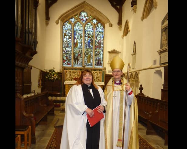 Revd. Diane Kutar was inducted by Rt. Revd. Dagmar Winter (Bishop of Huntingdon).