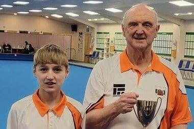 Ollie Jeapes (left) and Martyn Dolby at the English Indoor Championships.