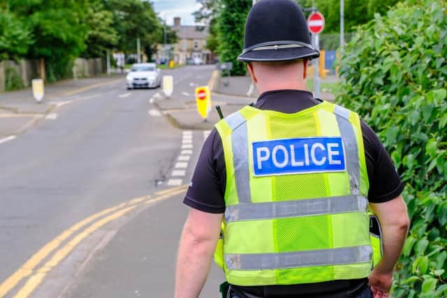 A policeman on patrol in Peterborough. Image for illustration only.