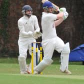 Peter Morgan on his way to 29 for Bourne against Market Deeping.