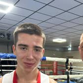 Dylan Watt with boxing coach Sam Needham.