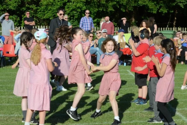 Peakirk cum Glinton school taking part the Country Dance Festival at The Peterborough School.