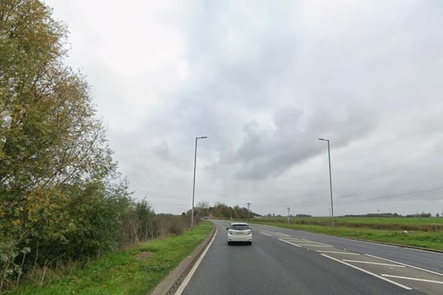 Straßensperrung auf der A47 in der Nähe von Thorney Toll in Peterborough ...