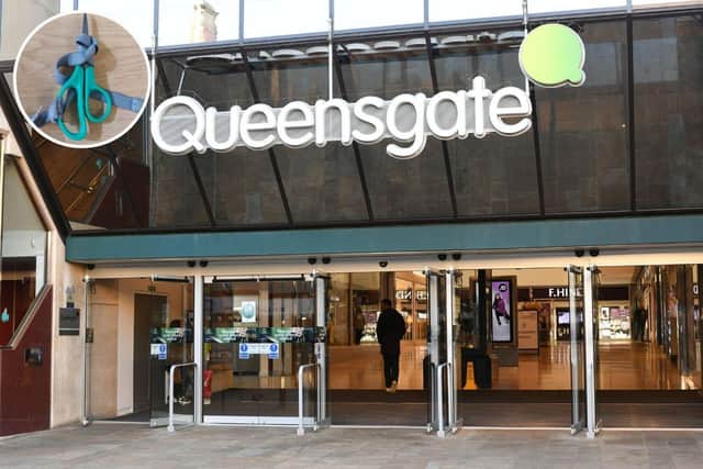 Sallyanne Williams has been jailed after she stole a laptop from a store in Queensgate - and was found with scissors taped to her arm