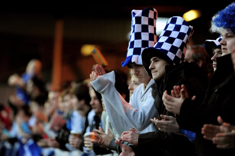 Peterborough fans enjoy the atmosphere during the FA Cup third round match against Sunderland at London Road on January 8, 2012.