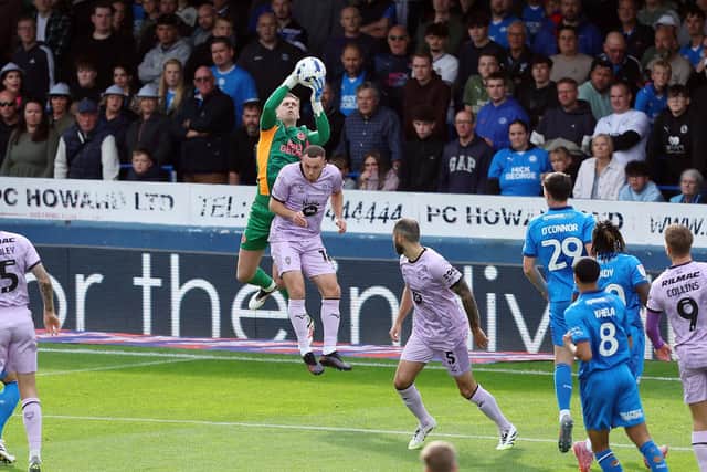 Alex Bass in action for Posh against Lincoln. Photo Joe Dent/theposh.com.