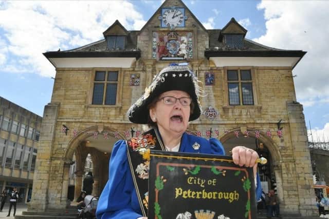 Peterborough town crier Pearl Capewell