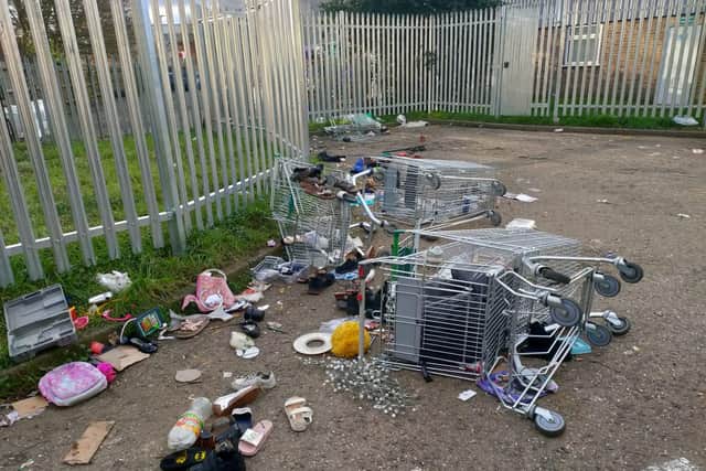The fly-tipping in Brassey Close