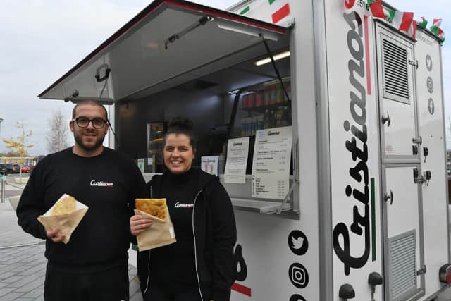 Giada and Micheal Cristiano at their Italian street food stall at Serpentine Green