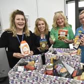 The Hamptons Hospital food bank donation.  Jasmine Dunbar (business operations manager), Clare Settas (acting matron), Julie Gooding (from the Trussell Trust), Ali Jones (healthcare assistant) and Sam Jones (administrator).