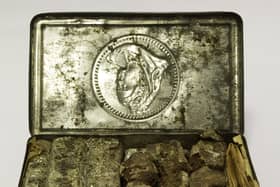 The 123-year-old gift tin - which was sent to troops fighting in the Boer War by Queen Victoria - still has the original Fry's chocolate contained within.