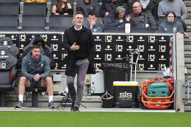 Graham Alexander during his last game in charge at MK Dons. Photo by Pete Norton/Getty Images.