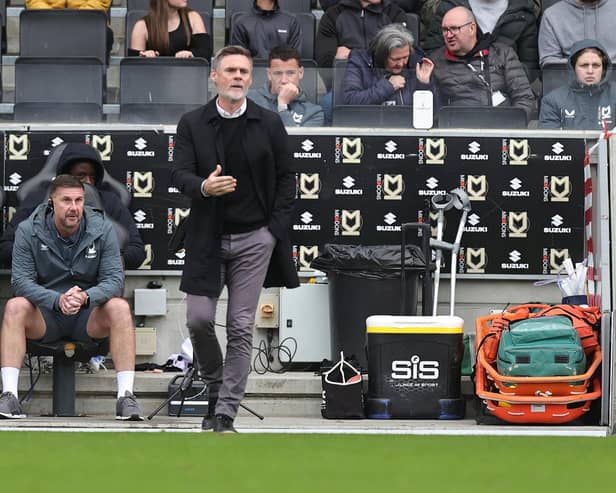 Graham Alexander during his last game in charge at MK Dons. Photo by Pete Norton/Getty Images.