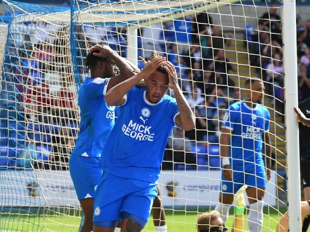 Posh defender Romoney Crichlow was disappointed not to score from a set-piece against Charlton. Photo: David Lowndes.