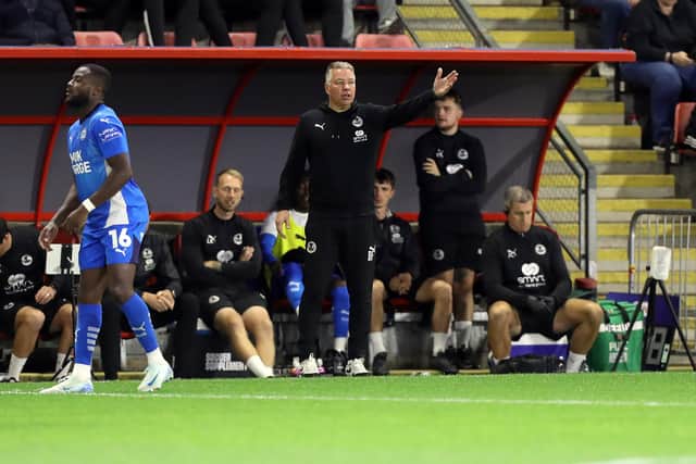 Darren Ferguson directs his Peterborough United players. Photo: Joe Dent.