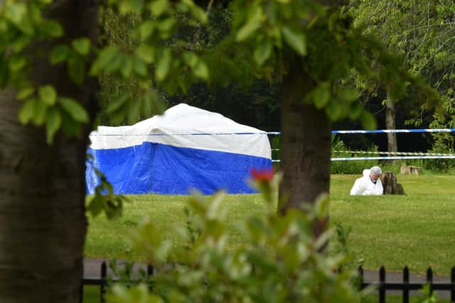 The scene at Wellhead Park off South Street, Bourne.