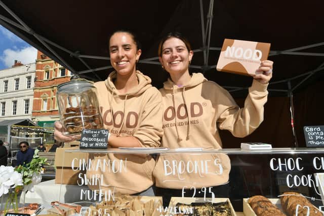Roberta Poli and Rosie Femminile at the Nood plant based food stand at a previous vegan market.