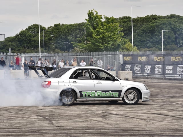 Drifting action from the Shred Shed official tour.