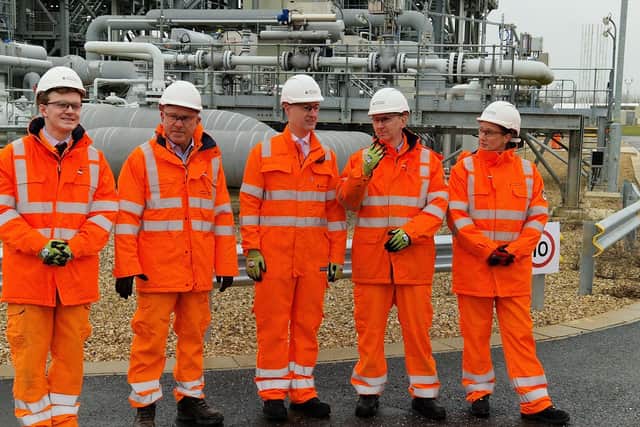 From left, North West Cambridgeshire MOP Sam Carling, National Gas regional director Nick Sides, Industry Minister Chris McDonald MP and Peterborough MP Andrew Pakes.
