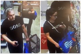 Police want to trace this man and woman in connection with the theft