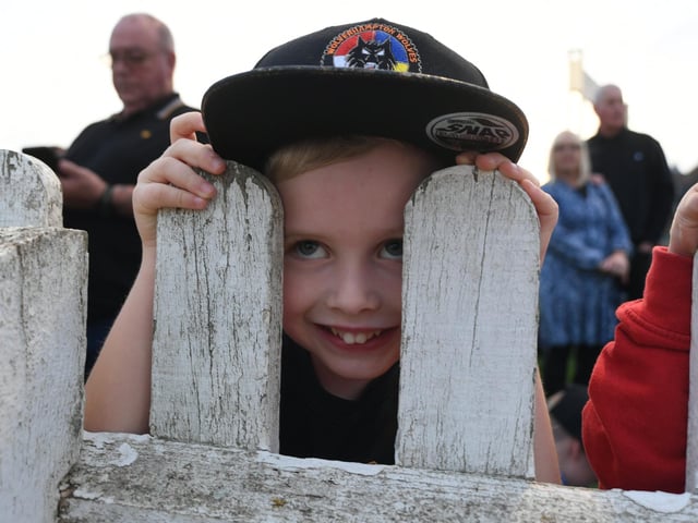 A young fan excited to be at the Showground.