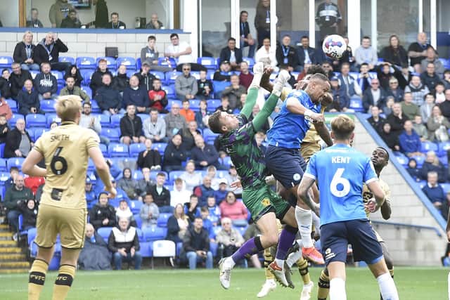 Action from Posh v Port Vale. Photo: David Lowndes.