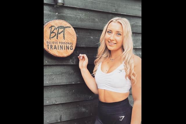 Ellie Smith outside of her private gym.