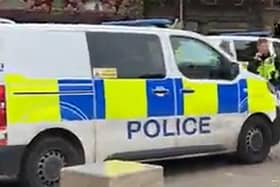 Police in Bridge Street today. Photo and video: Paul Stainton