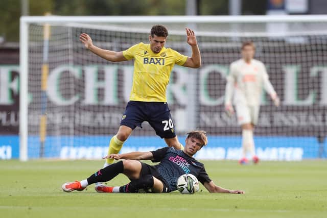 Oscar Wallin in action for Posh against Oxford United. Photo: Joe Dent/theposh.com
