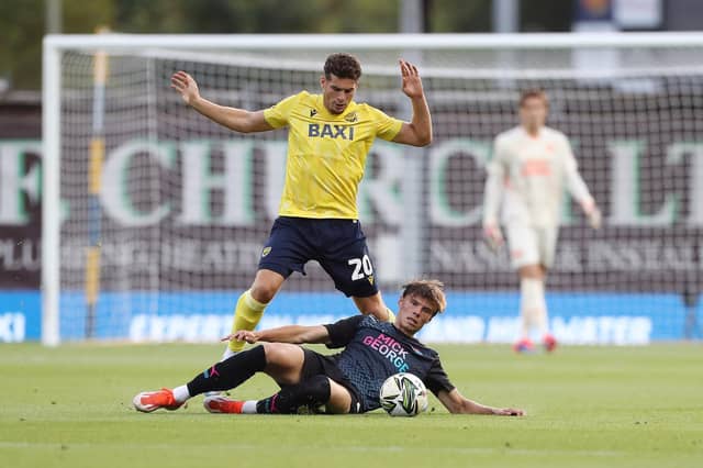 Oscar Wallin in action for Posh against Oxford United. Photo: Joe Dent/theposh.com