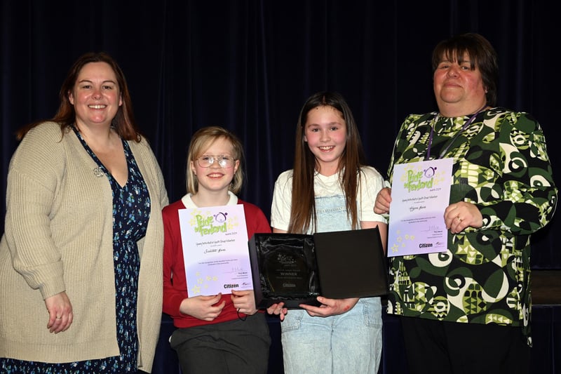 Sisters Scarlett (left) and Alyssa Bass (right) picked up the Special Judges Award from Cllr Susan Wallwork (far left) and Cllr Sam Clark. The two Whittlesey Alderman Jacobs Primary School pupils, aged nine and ten, have had to call 999 on four occasions to help their mum, who has complications with type 1 diabetes. One time, their mum wasn’t breathing and had to be airlifted to hospital where she spent three days in critical care. “The girls were extremely brave and continue to care for their mum,” said proud grandmother Pennie Alexander, who nominated them.