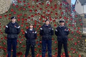 Members of the Sea Cadets with their tribute