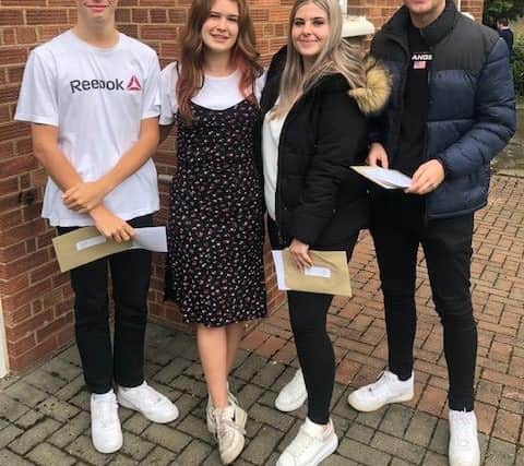 Pupils at Cromwell Community College celebrating their results.