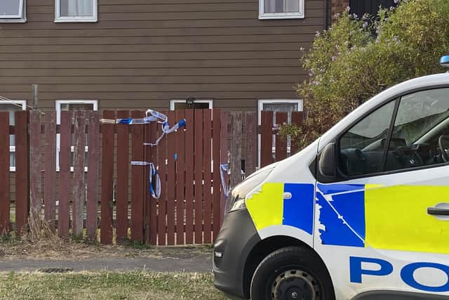Police at the scene of the incident