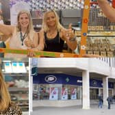 Top, from left, Up The Garden Bath volunteer Emma Moon and its co-founder Kez Hayes-Palmer in the Unity pop-up shop in the Queensgate Shopping Centre in Peterborough; below left, Dr Cheryl Greyson, senior business lecturer at ARU Peterborough; Boots the Chemist in the Queensgate Shopping Centre, Peterborough.
