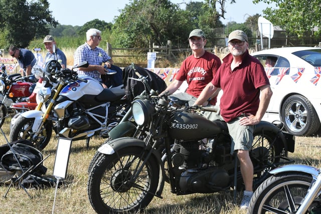 Local motorcycle enthusiasts with their machines.